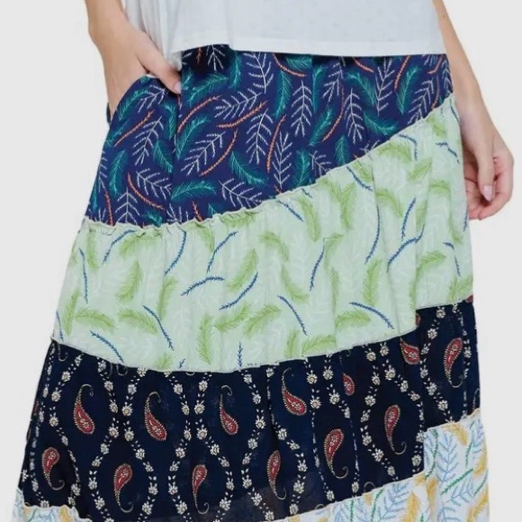 New yak & yeti long boho skirt patchwork multiple - Picture 2 of 2